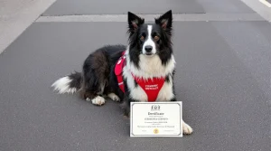 Lors d'une cérémonie traditionnelle, ce chien pompier reçoit une distinction inattendue en Lot-et-Garonne
